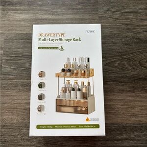 Multi-Layer Drawer Storage Rack – Gold